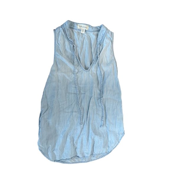 Anthropologie Cloth & Stone Chambray Tank Top - Picture 1 of 6